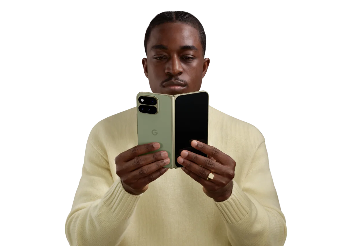 A person reading on an open Pixel Fold
