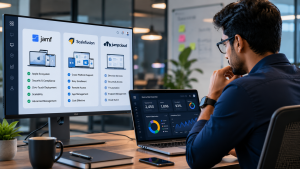 Keep the lighting dramatic and cinematic add some human touch to the image the set up should look like of a bank Keep the aspect ratio 16:9 Do not add headline or sub headline in the image