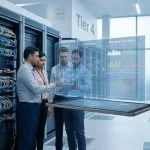 IT team planning data center design, deployment and managed operations inside a Tier 4 data center